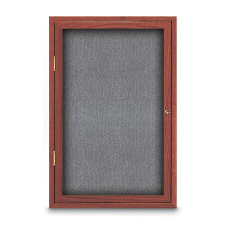 United Visual Products Sliding Door Indoor Enclosed Corkboard, 7 UV9028ACS-BRONZE-KEYLIME